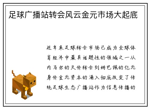 足球广播站转会风云金元市场大起底